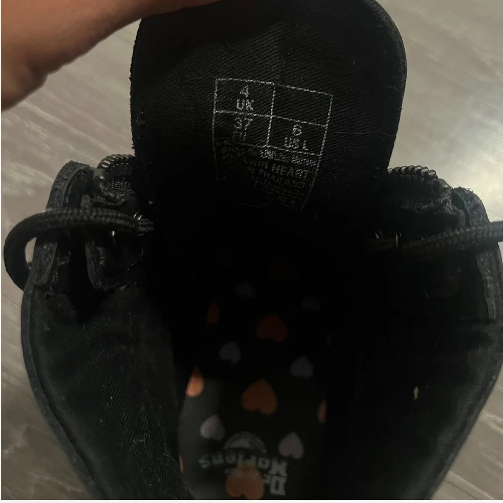 Dr. Martens Black Boots with Pink and Orange Heart Details - Picture 3 of 3